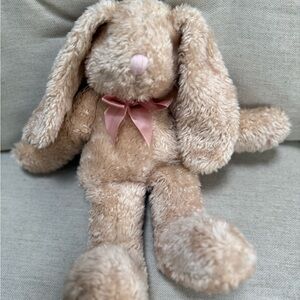 Boyds Bears Tan Plush Bunny with Pink Bow